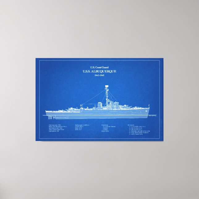 Toile USCG USS Albuquerque PF-7 - ABD (Recto)