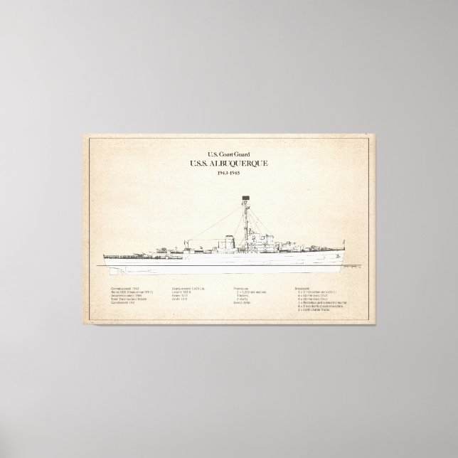 Toile USCG USS Albuquerque PF-7 - SBD (Recto)