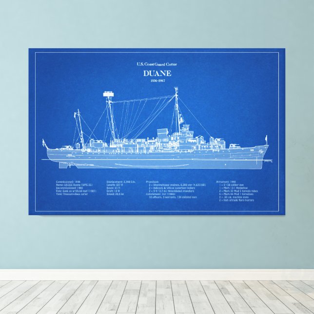 Toile USCGC Duane wpg-33 - ABD (Insitu (Plancher de Bois))