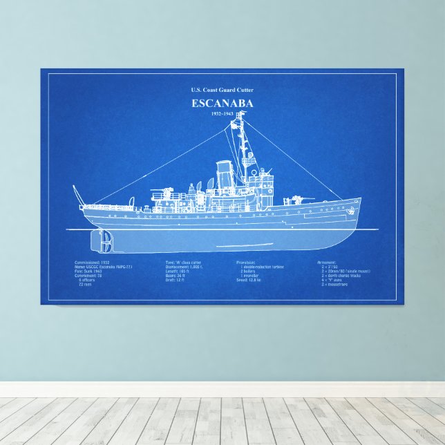 Toile USCGC Escanaba wpc-77 - ABD (Insitu (Plancher de Bois))