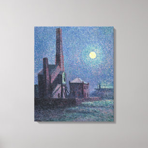 Toile Usine au clair de lune (paysage urbain) (Luce)