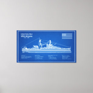 Toile USS Arizona - Plan de plan d'expédition ABD