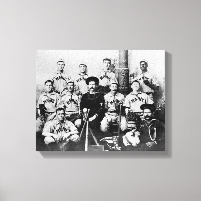 Toile USS Maine Baseball Team à La Havane Cuba Photograp (Recto)