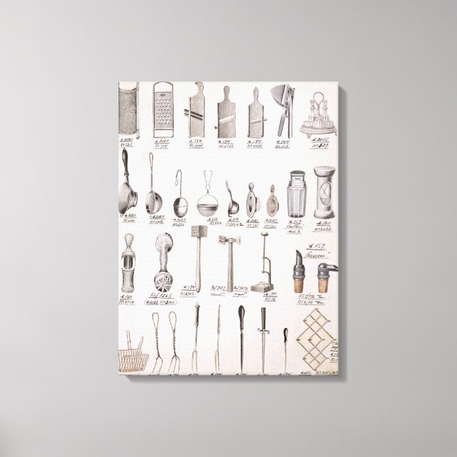 Toile Ustensiles de cuisine, à partir d'un catalogue com (Recto)