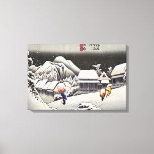 Toile Utagawa Hiroshige - Neige du soir à Kanbara