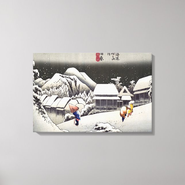Toile Utagawa Hiroshige - Neige du soir à Kanbara (Recto)