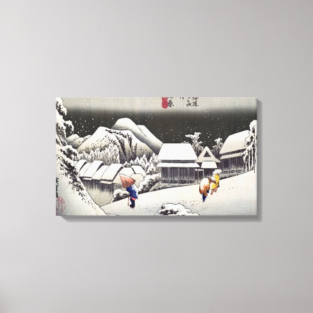 Toile Utagawa Hiroshige - Neige du soir à Kanbara (Recto)