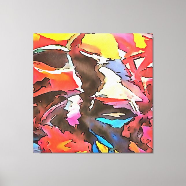 Toile Vache Awkward Abstrait Black Outline Art (Recto)