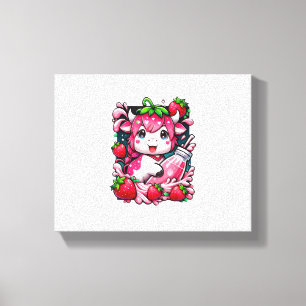 Toile Vache de fraise Kawaii Anime Lait de fraise