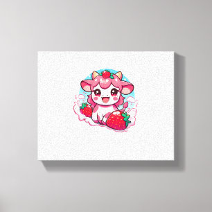 Toile Vache de fraise Kawaii Anime Lait de fraise _3