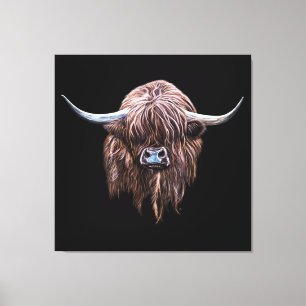 Toile Vache écossaise des Highlands en couleur