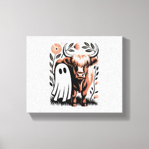 Toile Vache écossaise rustique fantôme Halloween