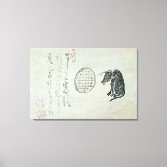 Toile Vache, fenêtre ovale et Haiku (Recto)