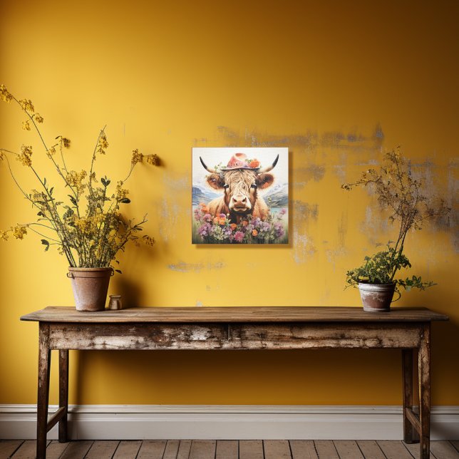 Toile Vache Highland avec casque 2 sur 4 (Créateur téléchargé)