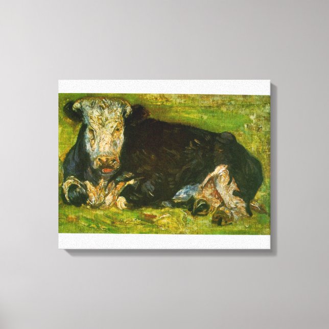 Toile Vache Lying par Vincent van Gogh (Recto)