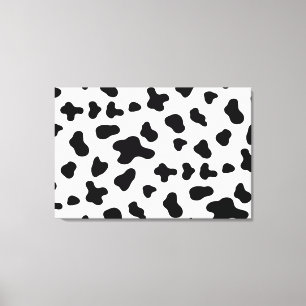 Toile Vache noire et blanche de campagne