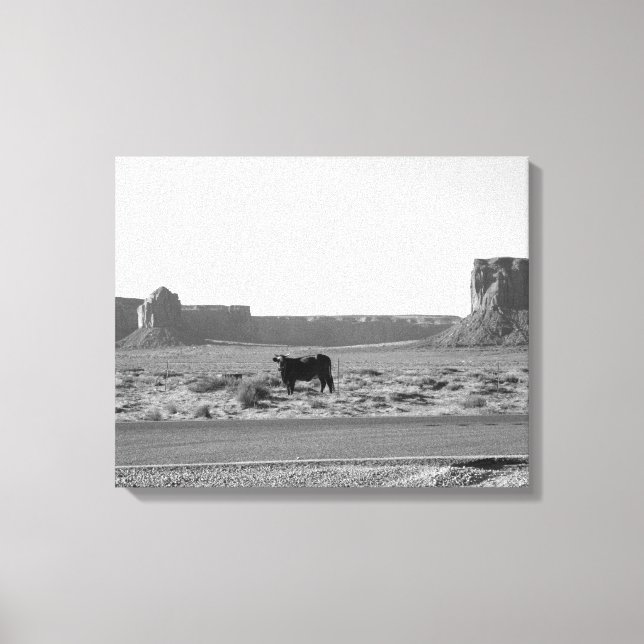 Toile Vache sur le côté de la route Monument Valley 16x2 (Recto)