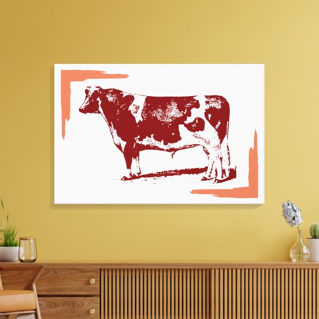 Toile vache vintage (Insitu(Salon))