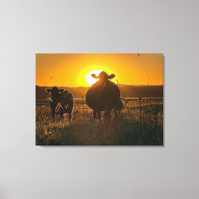 Toile Vaches au coucher du soleil (Recto)