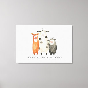 Toile Vaches mignonnes accrochant avec mes Bros