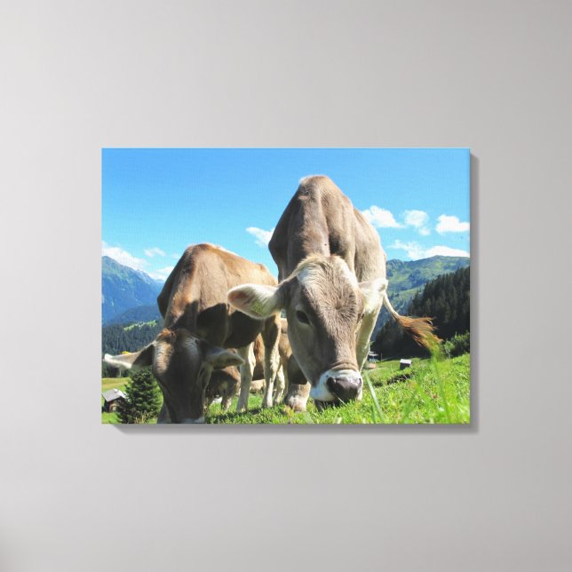 Toile Vaches paissant en Autriche (Recto)