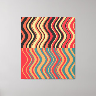 Toile Vague colorée Art Retro Abstraite