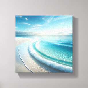 Toile Vague de l'océan turquoise immaculé sur une plage