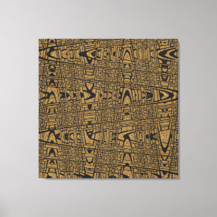 Toile Vague de tissage Abstrait de léopard noir géométri