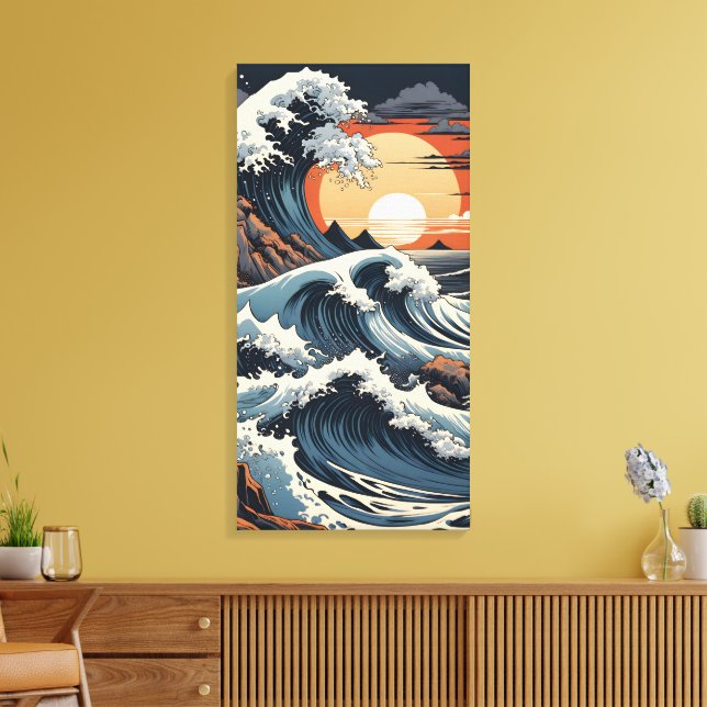Toile Vague japonaise Hokusai (Insitu(Salon))