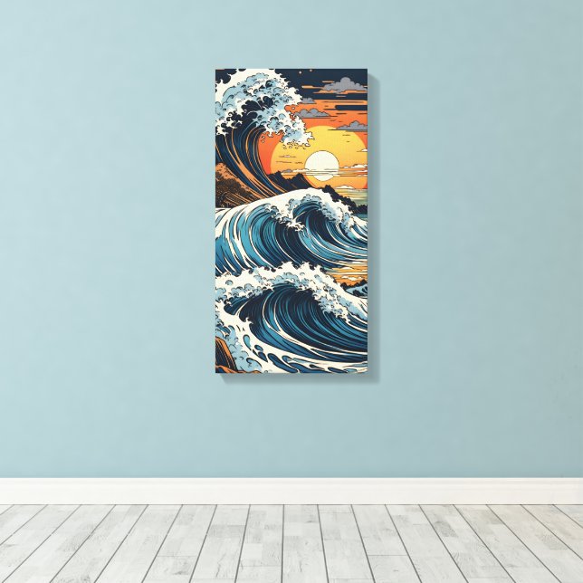Toile Vague japonaise Hokusai (Insitu (Plancher de Bois))