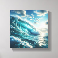 Vague Turquoise Majestueuse se Courbant sous un Ci