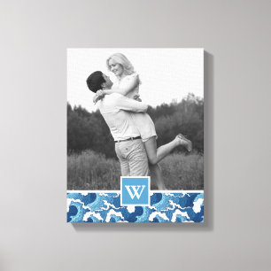 Toile Vagues Abstraites Photo avec Monogram Monogram