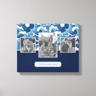 Toile Vagues Abstraites Photos de famille et texte Mo