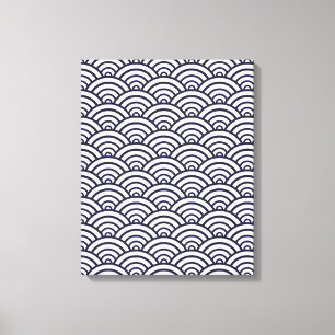 Toile Vagues bleues japonaises Seigaiha Mer