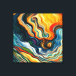 Toile Vagues d'art moderne Abstrait<br><div class="desc">Cette conception abstraite moderne attire l'attention et fait une véritable déclaration avec ses riches couleurs de bijoux et des vagues de texture. Vive et stupéfiante. Créé par Simply Farmhouse Press.</div>