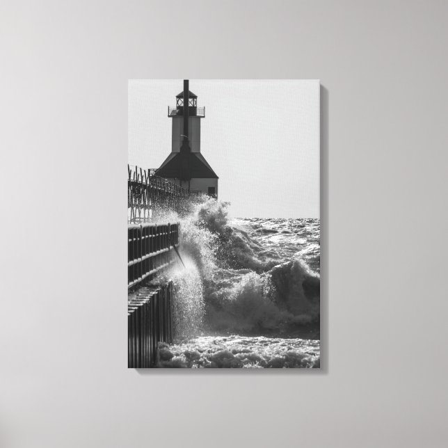 Toile Vagues De Fierce En Niveaux De Gris St Joseph (Recto)
