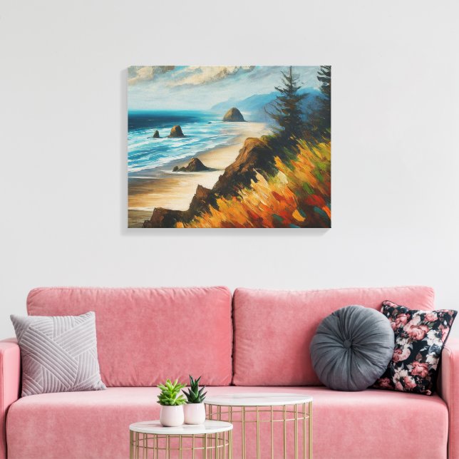 Toile Vagues de l'Oregon Paysage Marin Abstrait (Insitu(Salon))