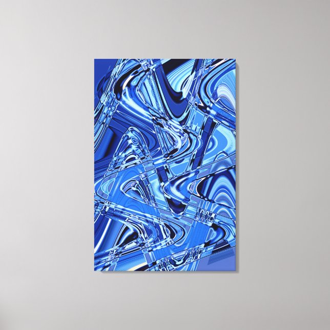 Toile vagues de routes en bleu (Recto)