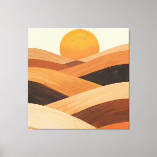 Toile Vagues de sable doux au coucher du soleil