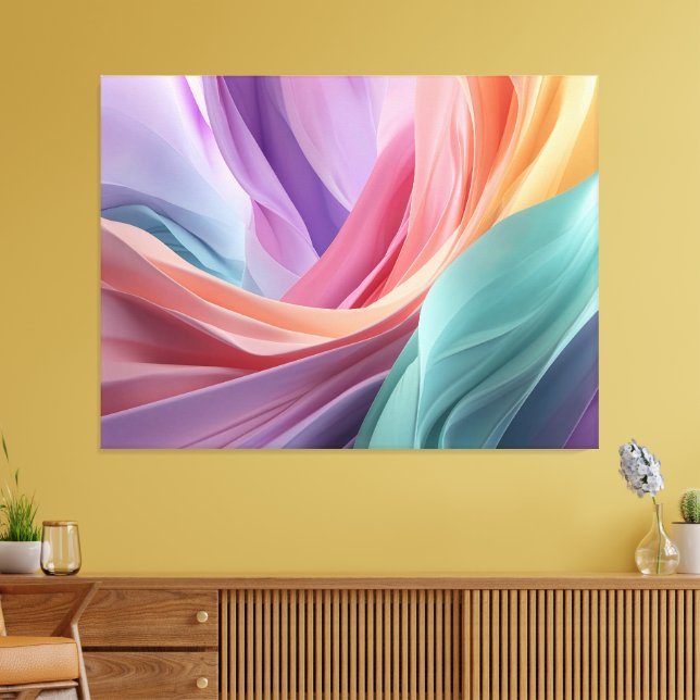 Toile Vagues de tissu pastel abstrait  (Insitu(Salon))