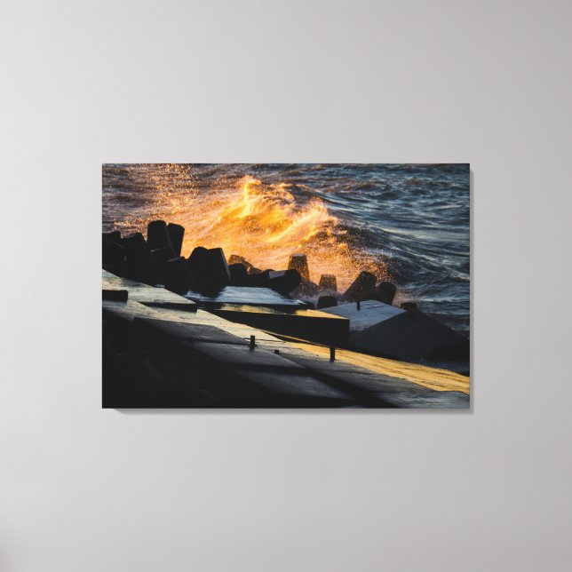 Toile Vagues d'or Sunset (Recto)