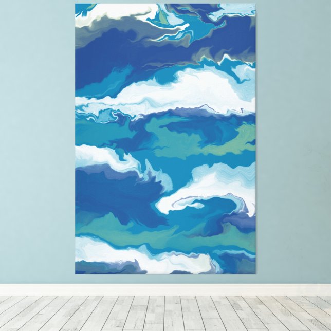 Toile Vagues océaniques abstraites dans un ciel orageux  (Insitu (Plancher de Bois))