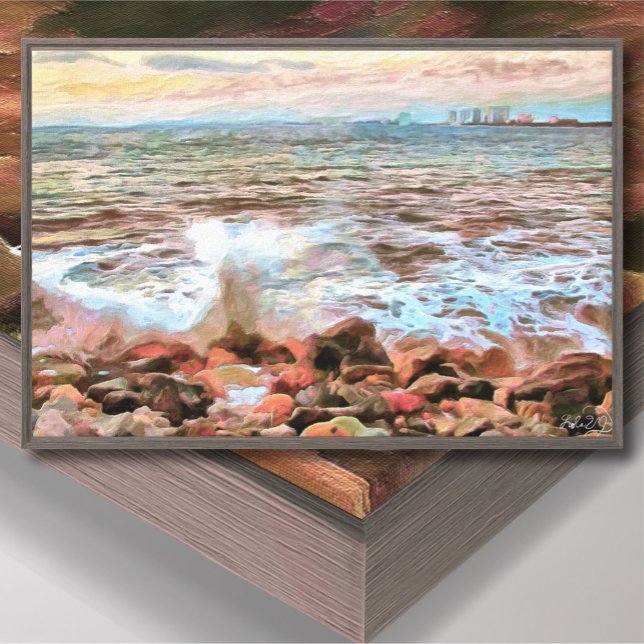 Toile Vagues Rocheuses 0742 Art (Créateur téléchargé)