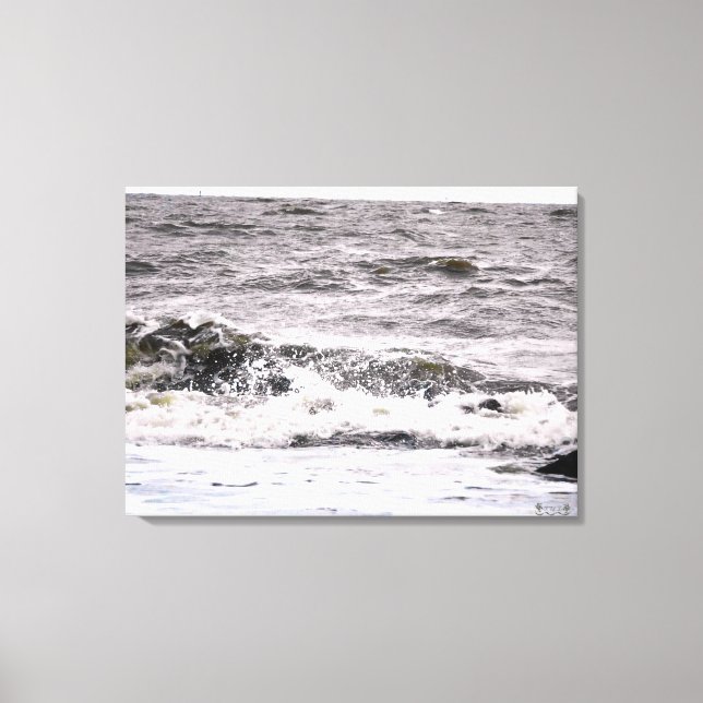 Toile Vagues se brisant sur un rivage rocheux (Recto)