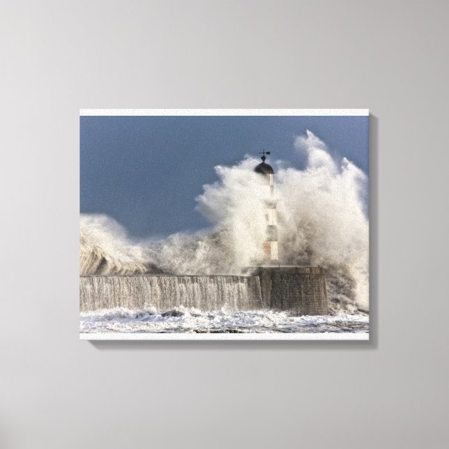 Toile Vagues S'Écrasant Contre Un Phare (Recto)