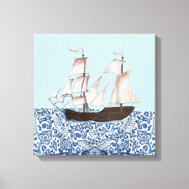 Toile Vaisseau à voile suspendu, Mayflower Ship Art, (Recto)