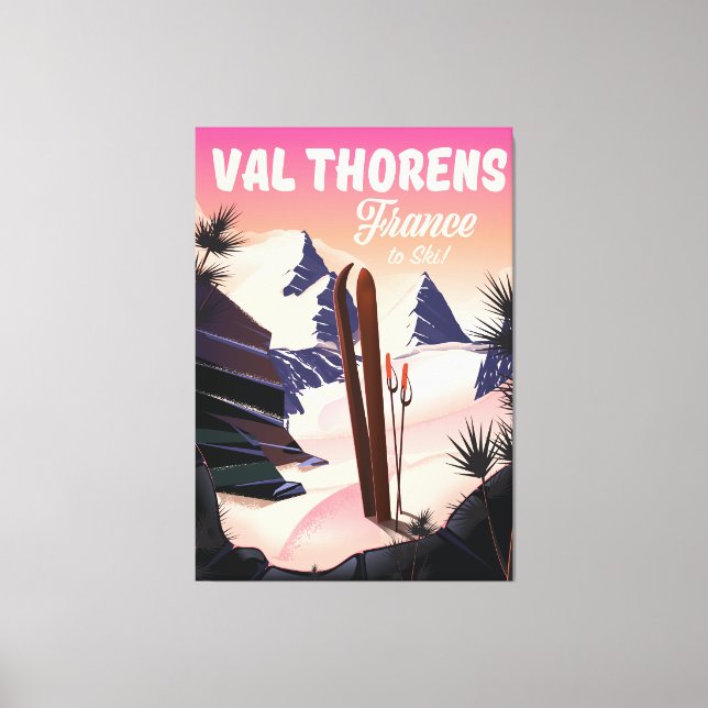 Toile Val Thorens, France poster ski (Recto)