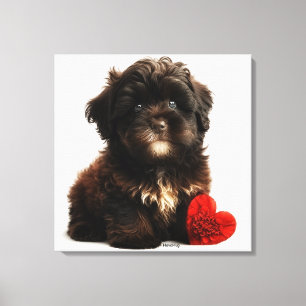 Toile Valentine la plus fine, Chiot Havanais au chocolat