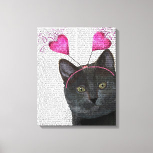 Toile Valentines de chats noirs