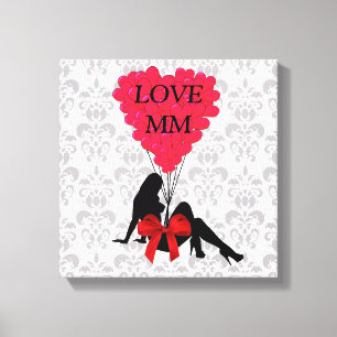 Toile Valentines personnalisées romantiques